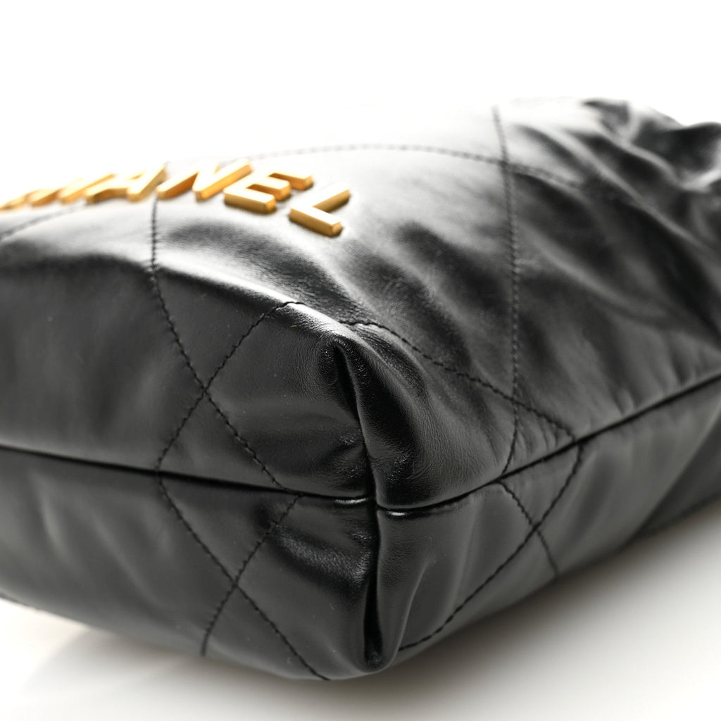 Chanel Shiny Calfskin Quilted Mini Chanel 22 Black