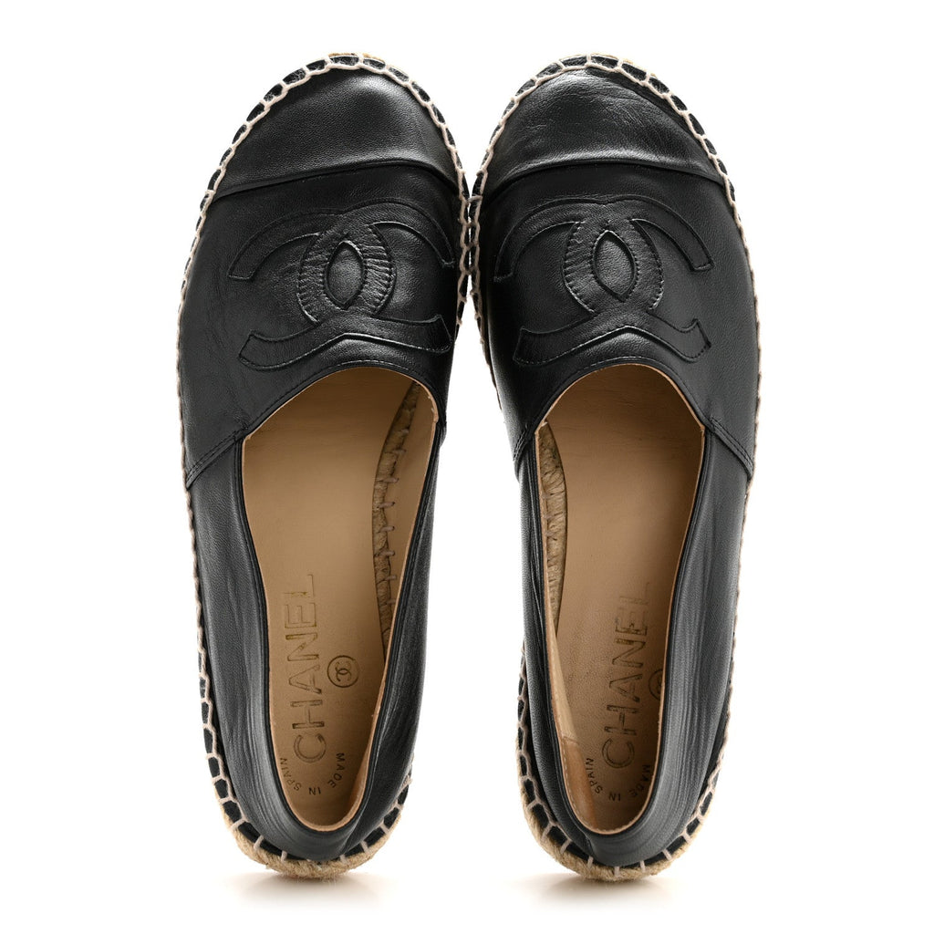 Lambskin CC Espadrilles 37 Black