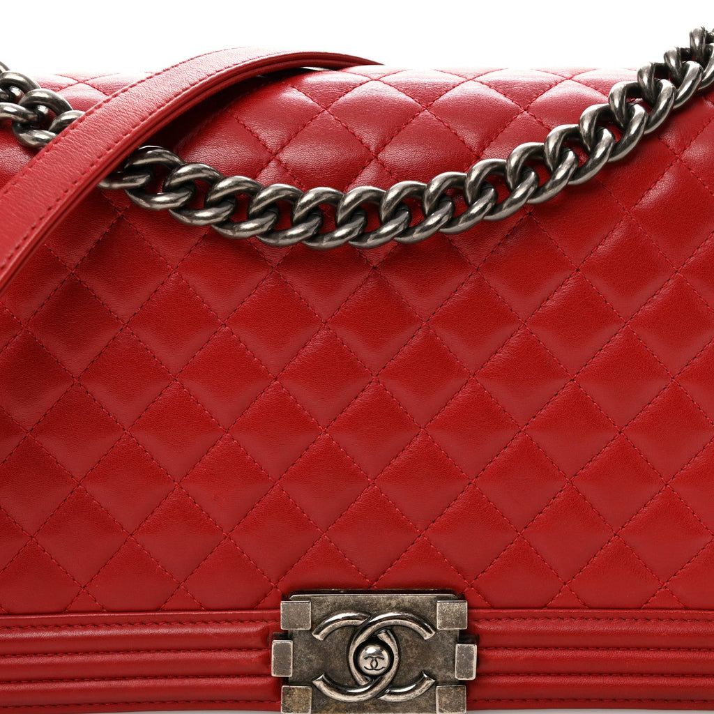 Chanel Calfskin Quilted New Medium Boy Flap Red