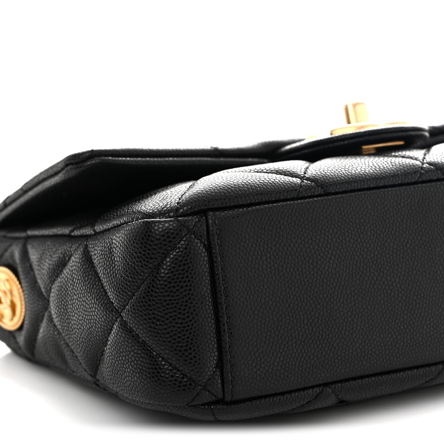 Chanel Caviar Quilted Small Twist Your Buttons Flap Black