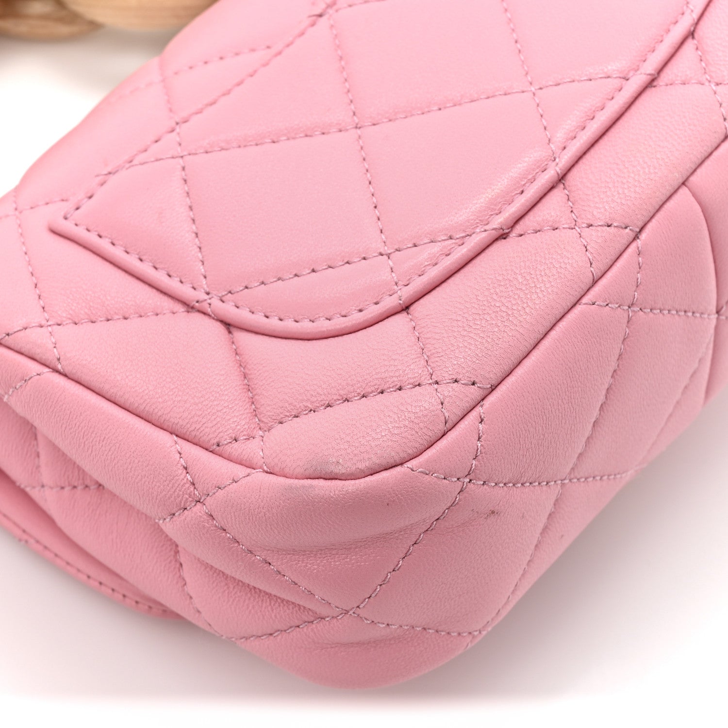 Chanel Lambskin Wenge Quilted Mini Fashion Wood Square Flap Pink