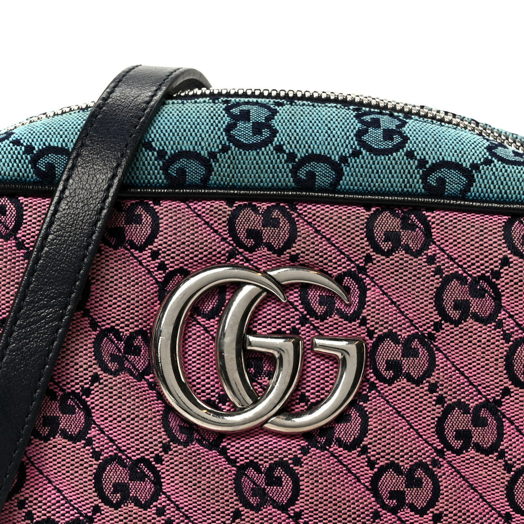 Gucci Monogram Multicolor Matelasse Diagonal Small GG Marmont Chain Shoulder Bag Pink Blue Green Red Light Blue