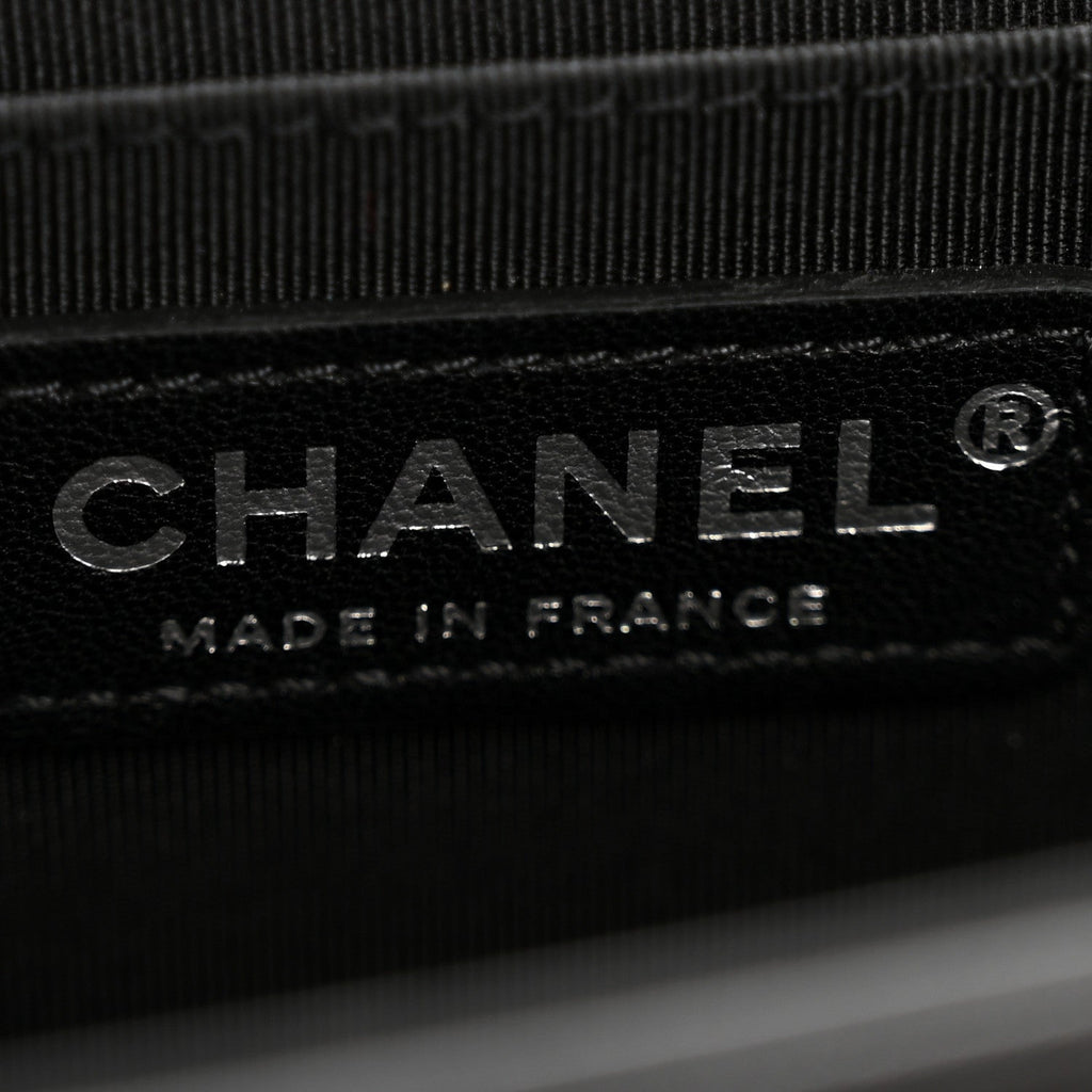Chanel Lambskin Chevron Quilted Medium Boy Flap Black