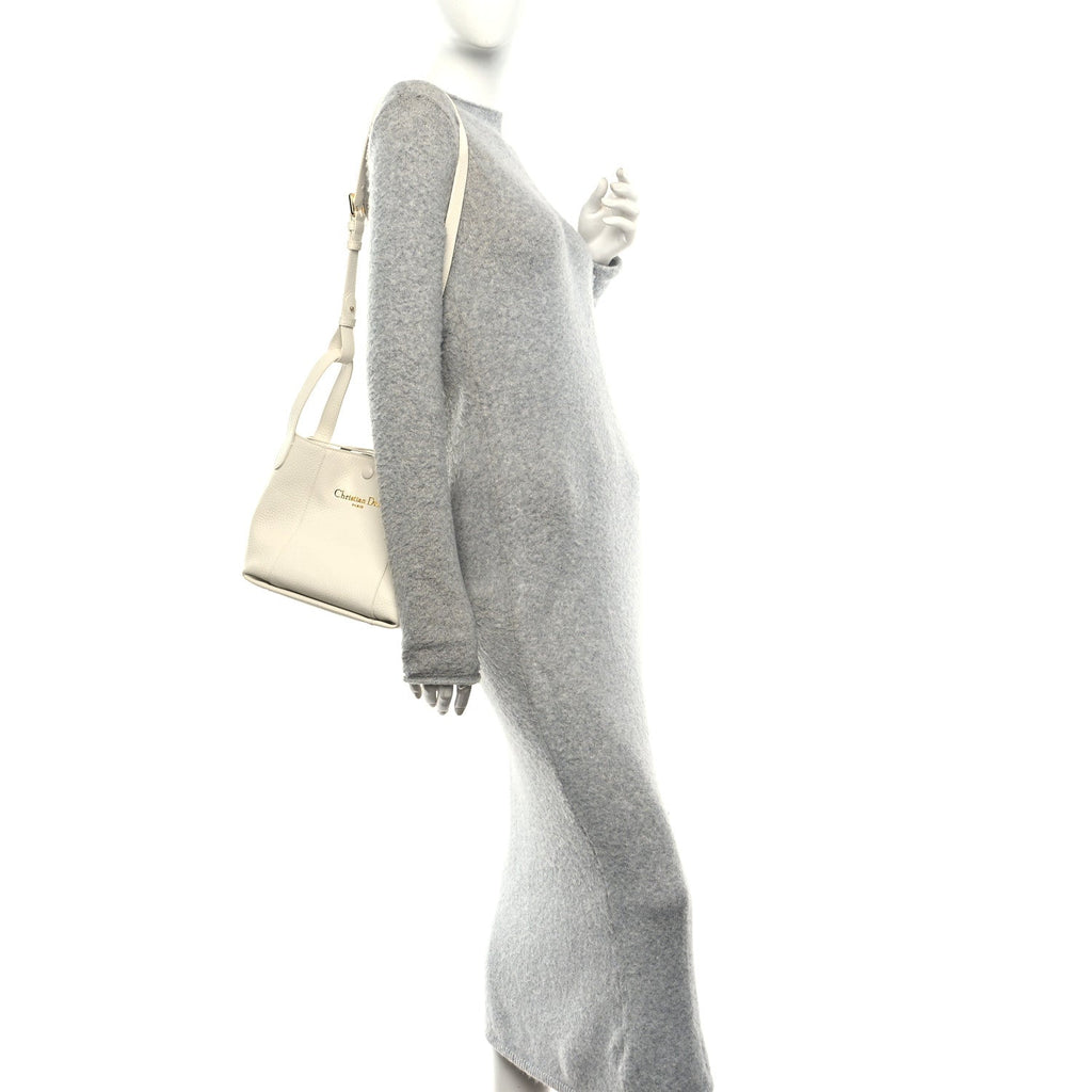 Christian Dior Calfskin Medium Signature Bucket Bag Latte