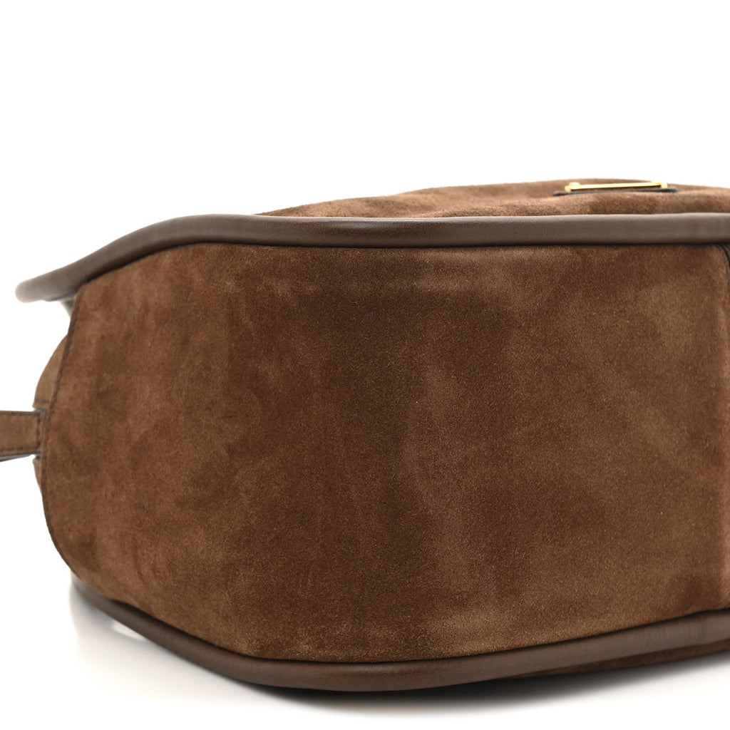 Prada Camoscio Darling Shoulder Bag Cocoa Brown