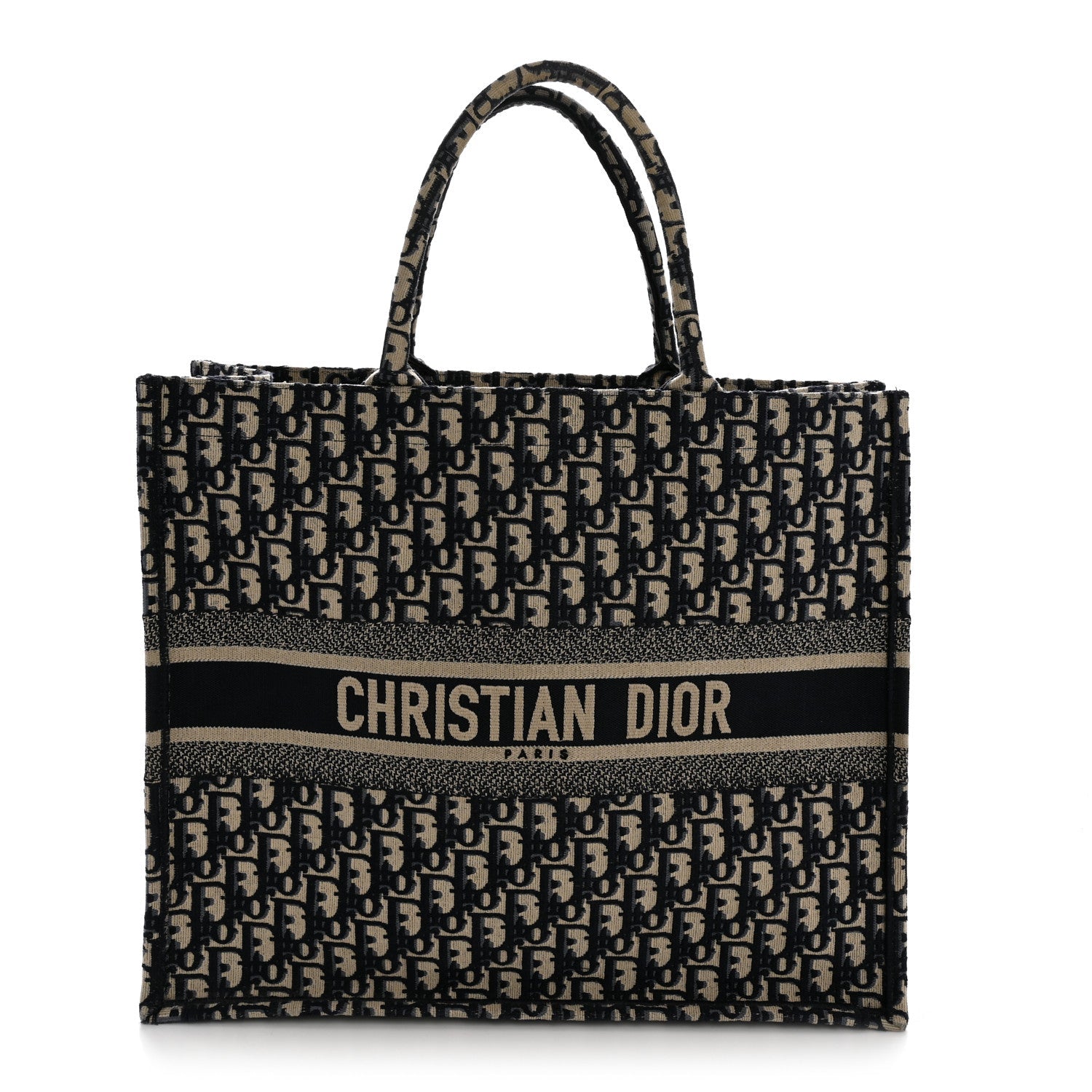 Christian Dior Oblique Large Book Tote Blue Multicolor