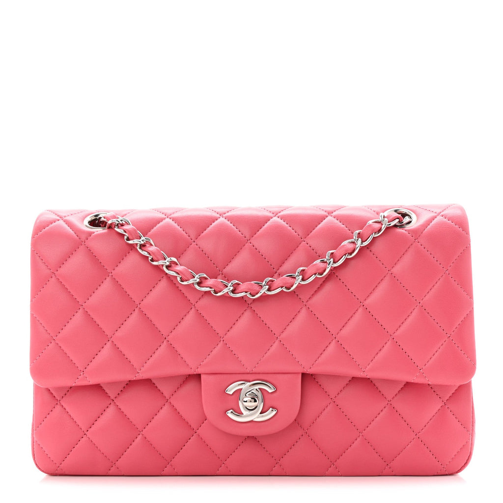 Chanel Lambskin Quilted Medium Double Flap Pink