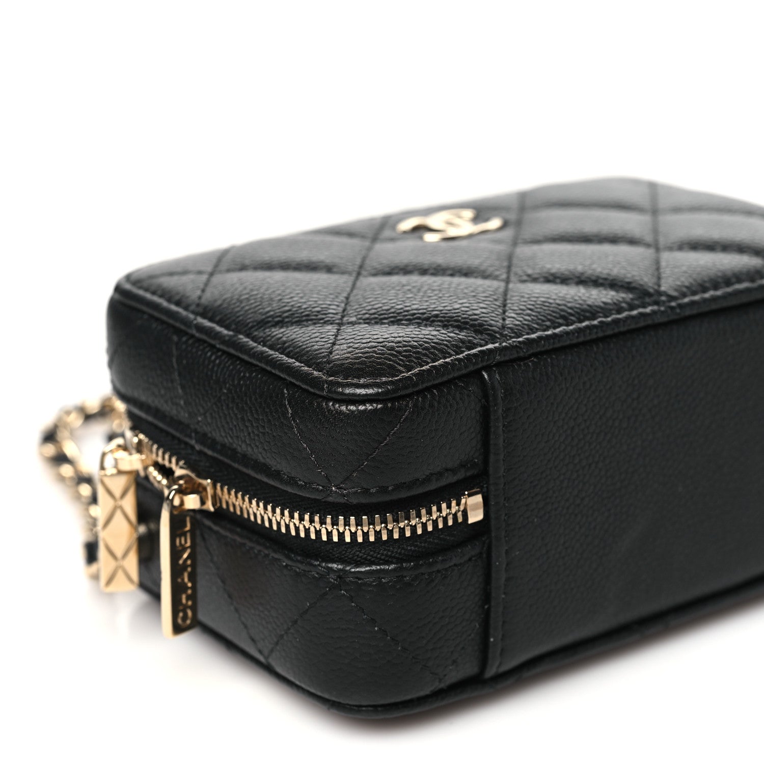Chanel Caviar Quilted Small Top Handle Vanity Case Black