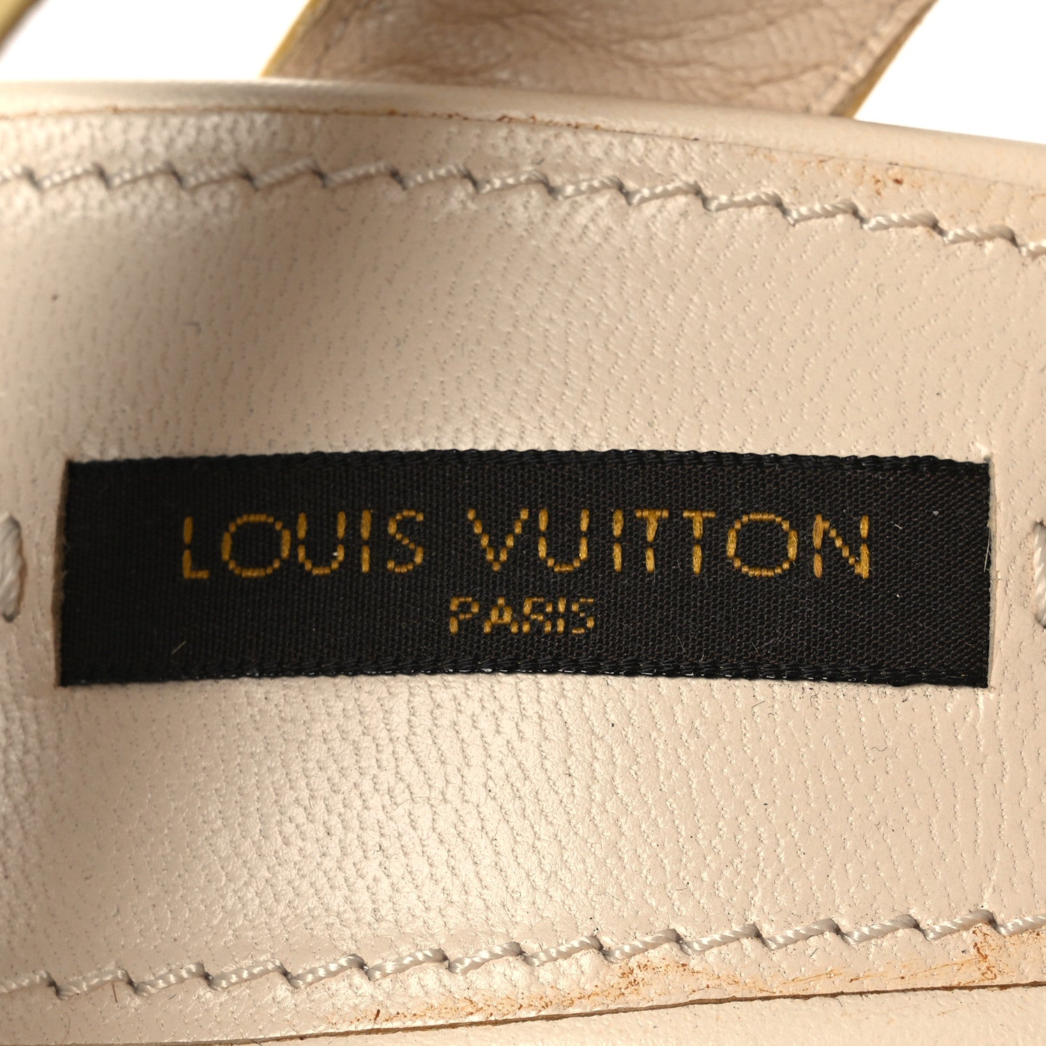 Louis Vuitton Calfskin Monogram Embossed Espadrille Wedge Sandals 36 White