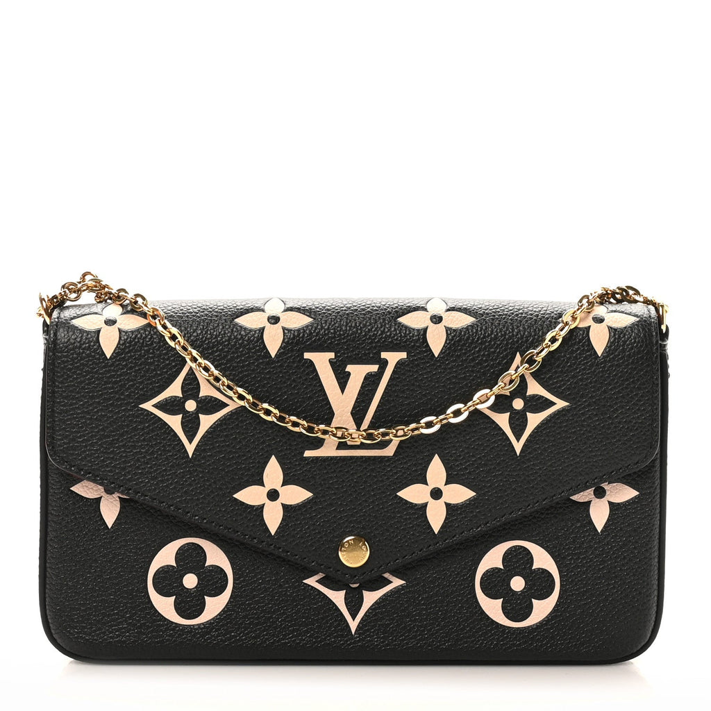 Louis Vuitton Empreinte Monogram Giant Felicie Pochette Black Beige