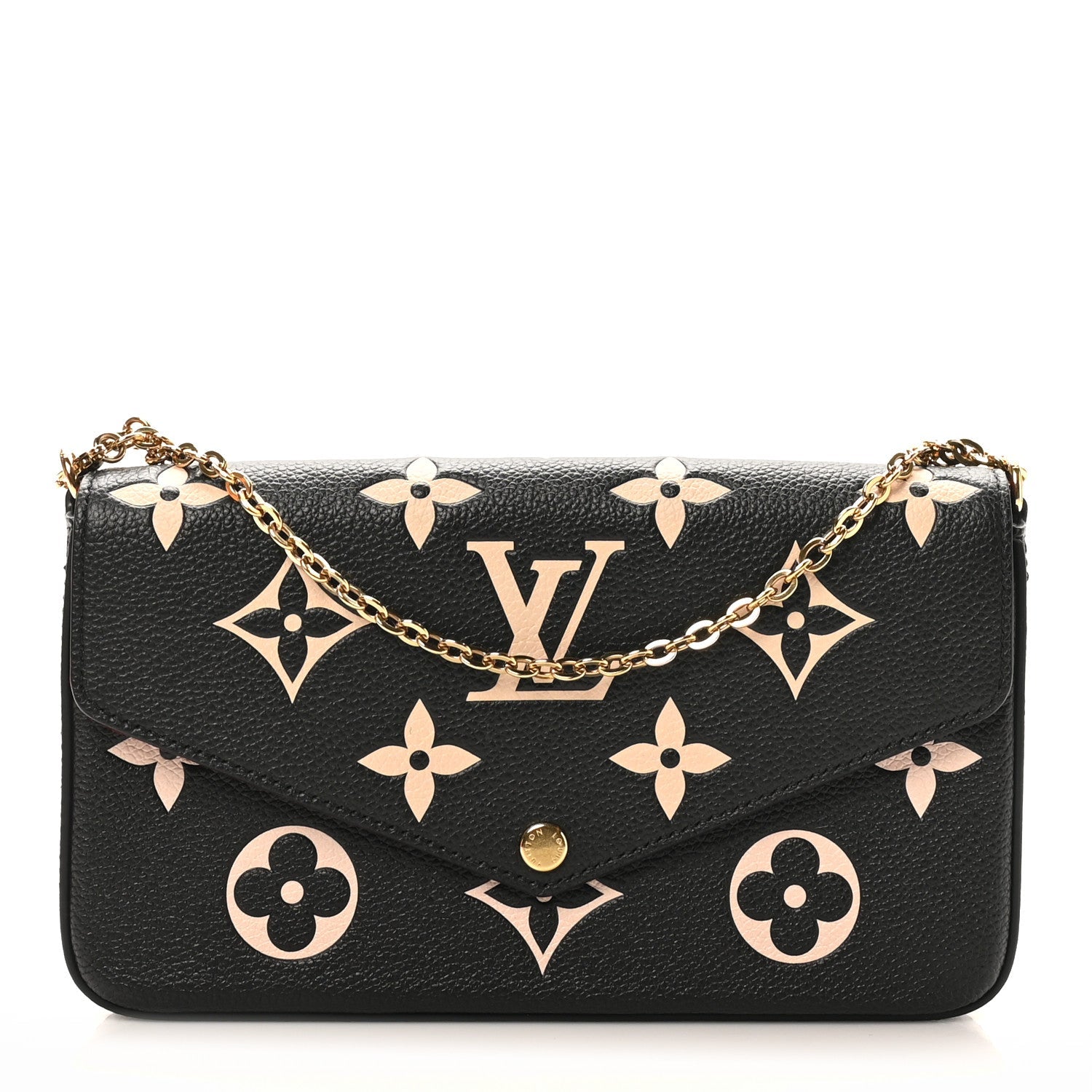 Louis Vuitton Empreinte Monogram Giant Felicie Pochette Black Beige