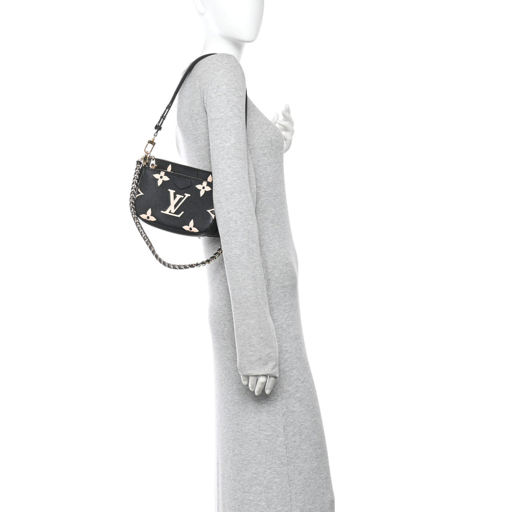 Louis Vuitton Empreinte Monogram Giant Multi Pochette Accessories Black Beige