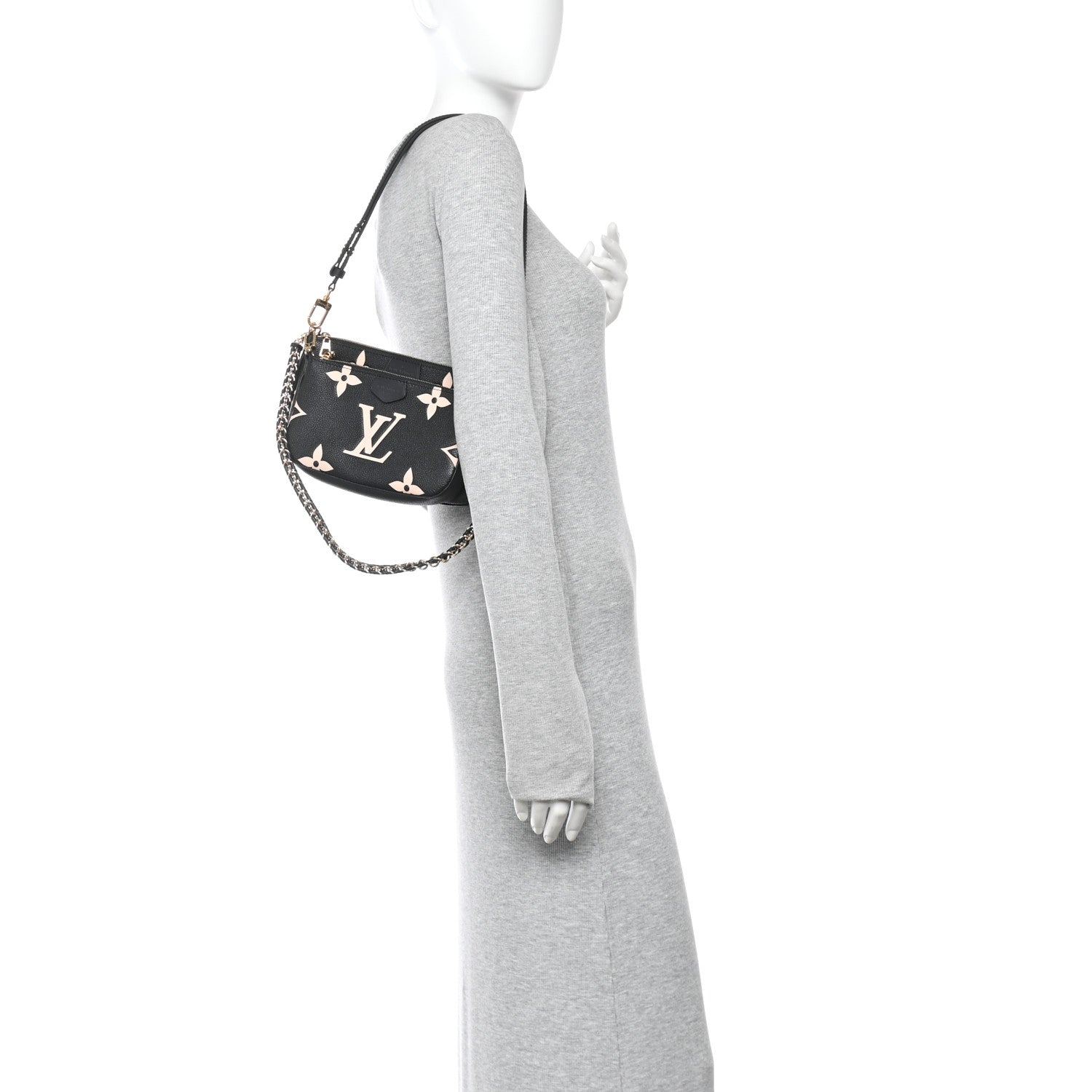 Louis Vuitton Empreinte Monogram Giant Multi Pochette Accessories Black Beige