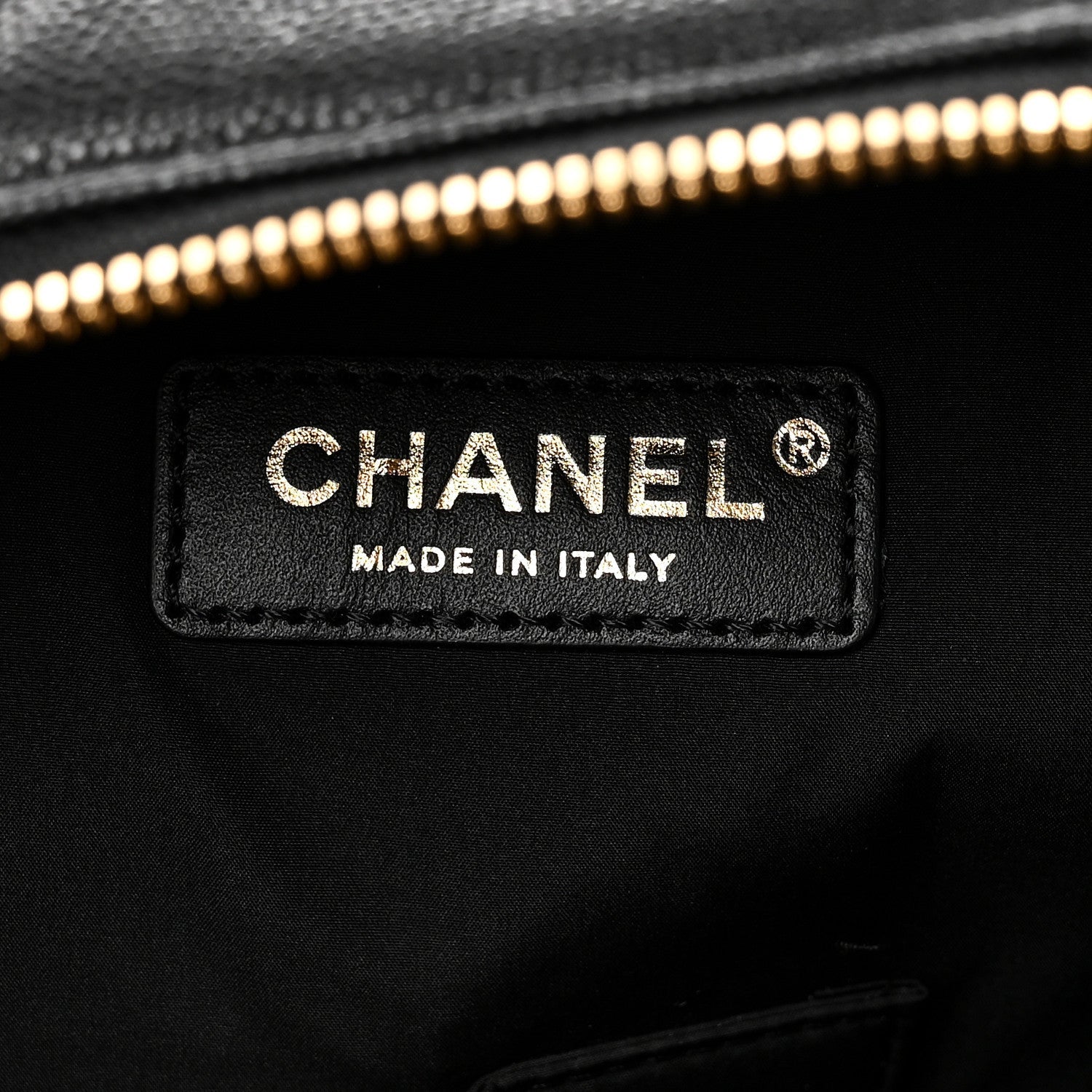 Chanel Shiny Grained Calfskin Quilted Travel Bowling Bag Black