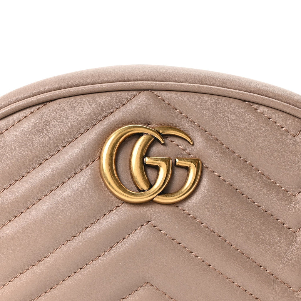 Gucci Calfskin Matelasse GG Marmont Belt Bag 85 34 Porcelain Rose
