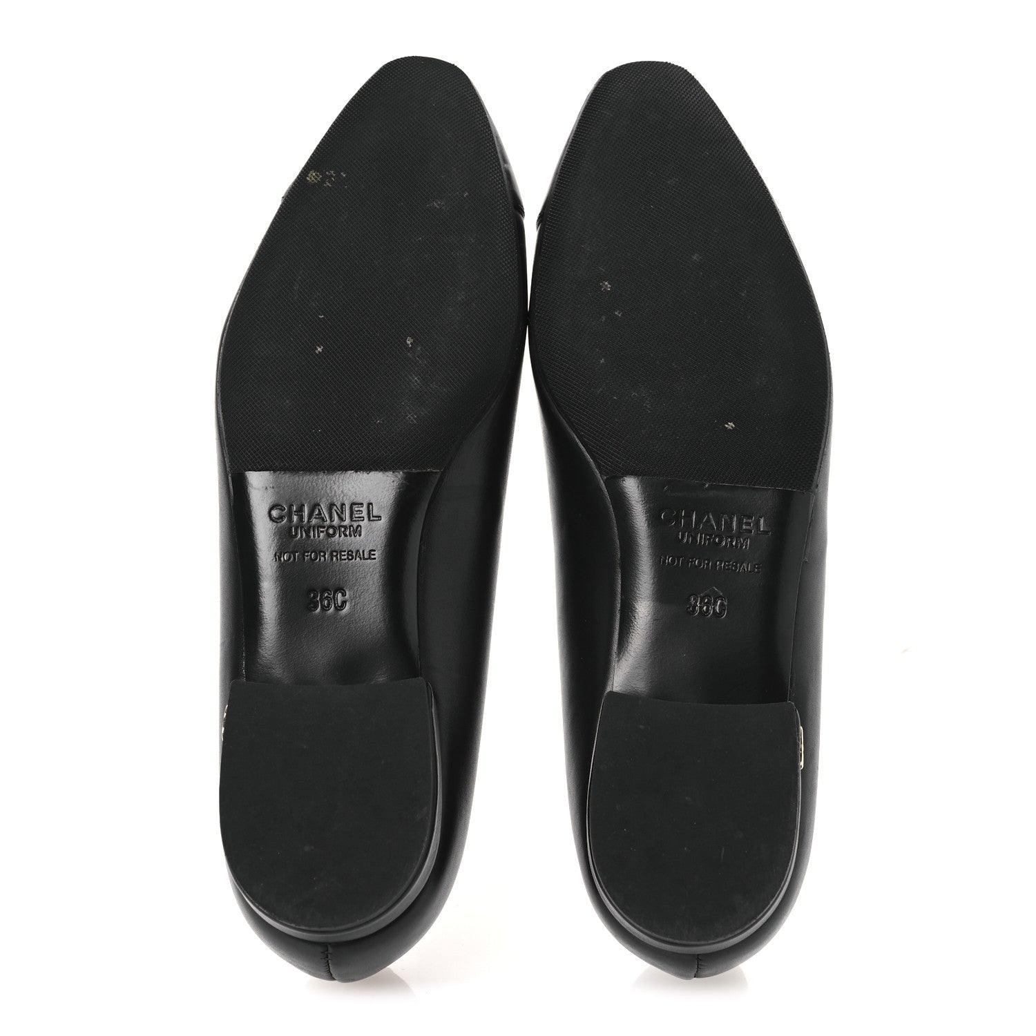 Lambskin Cap Toe CC Uniform Pumps 36 Black