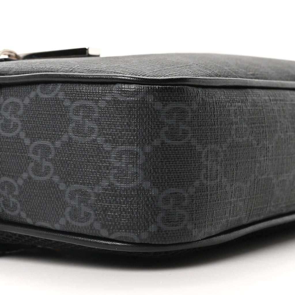 Gucci Soft GG Supreme Monogram Web Belt Bag Black Grey