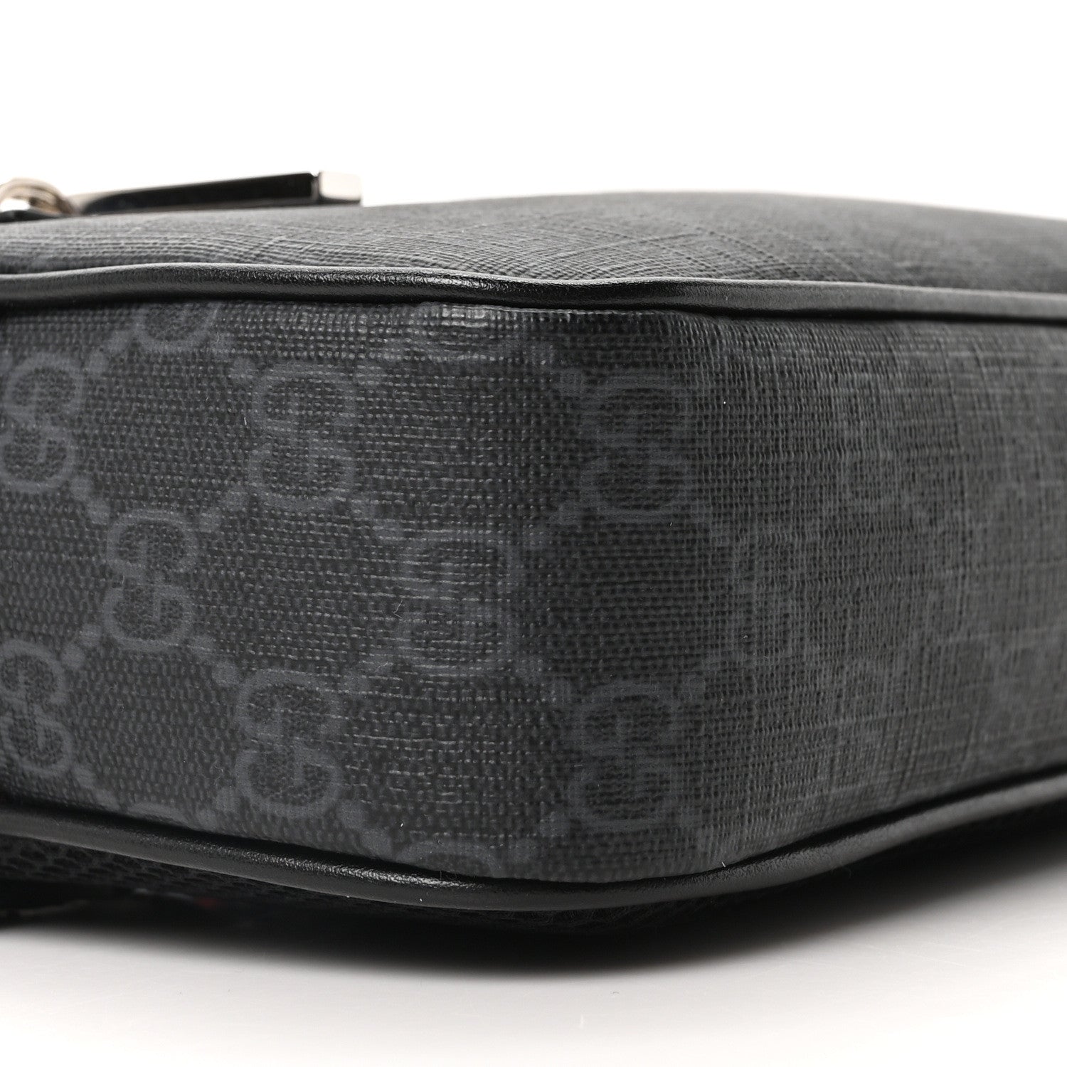 Gucci Soft GG Supreme Monogram Web Belt Bag Black Grey