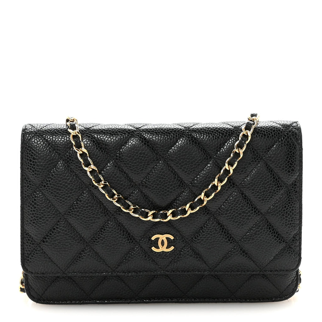 Chanel Caviar Quilted Wallet On Chain WOC Black