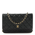 Chanel Caviar Quilted Wallet On Chain WOC Black
