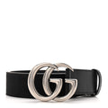 Gucci Monogram Macro GG Dollar Pigprint Double G 40mm Belt 80 32 Black