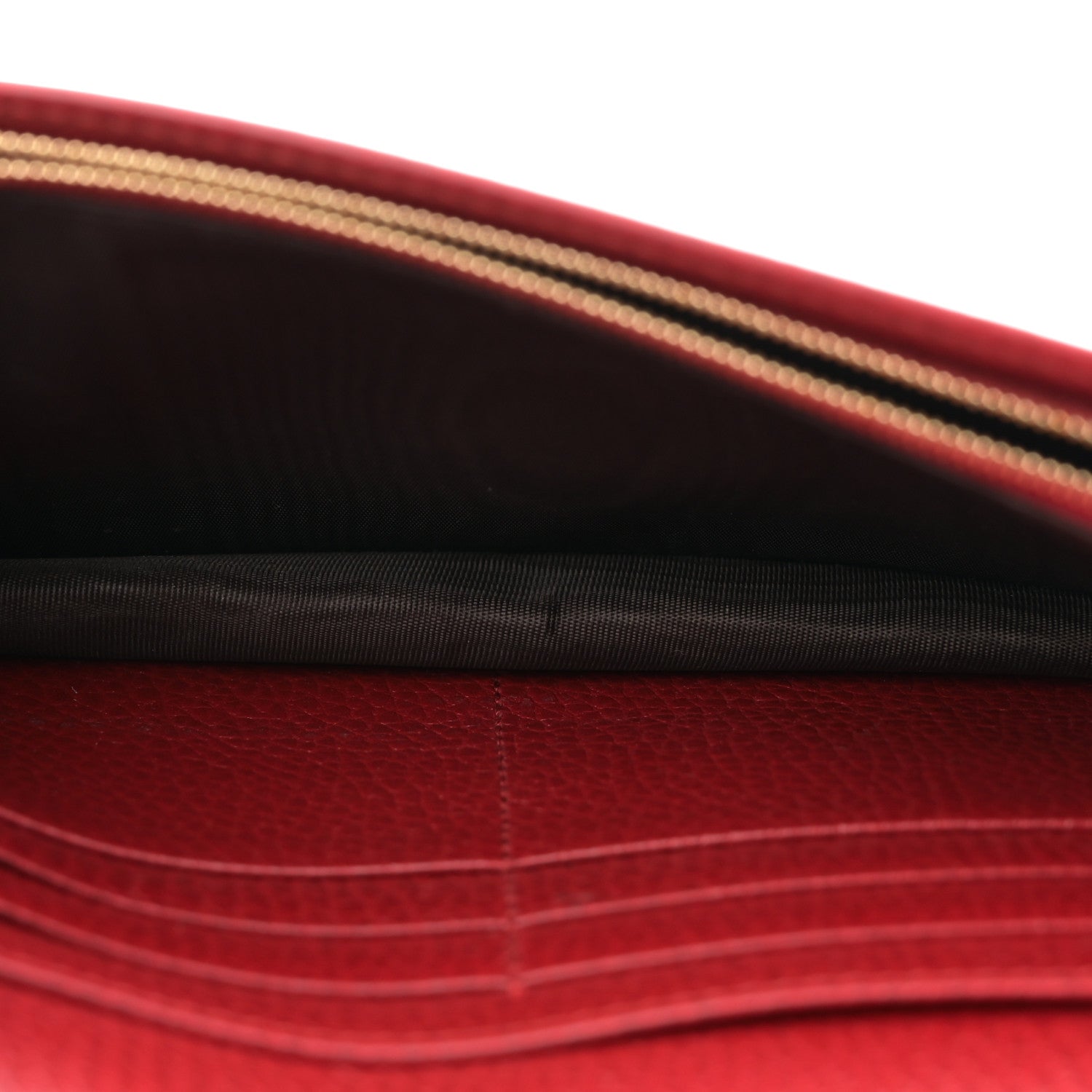 Gucci Dollar Calfskin Mini GG Marmont Chain Wallet Hibiscus Red