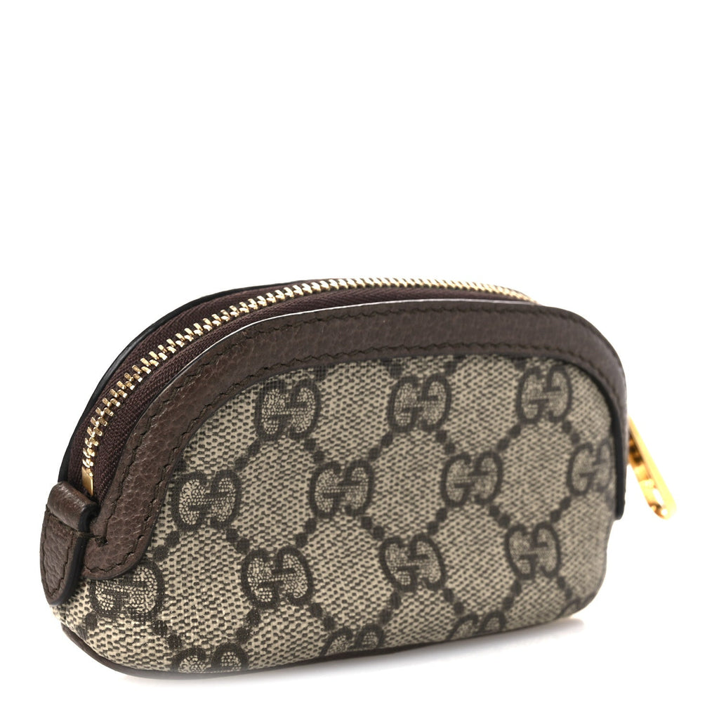 Gucci GG Supreme Monogram Web Ophidia Dome Key Pouch Beige New Acero