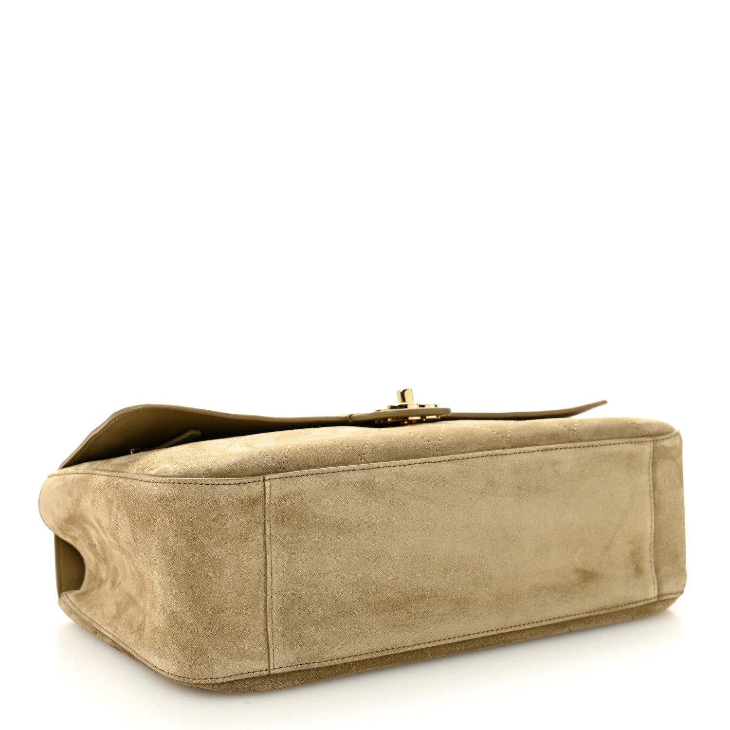 Chanel Suede Calfskin Small Souplissimo Maxi Flap Dark Beige