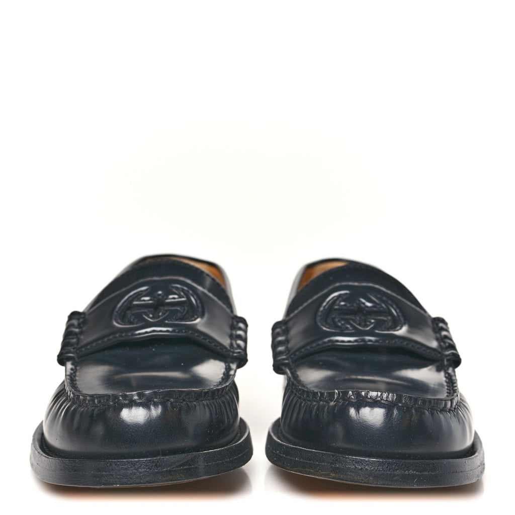 Gucci Millennial Ribot Cut Out Interlocking G Loafers 35.5 Black