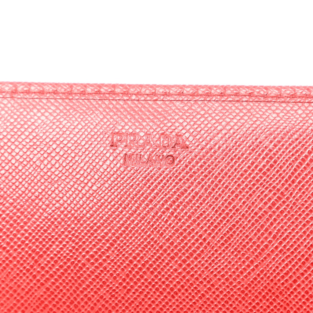 Prada Saffiano Wallet on Chain Fuoco