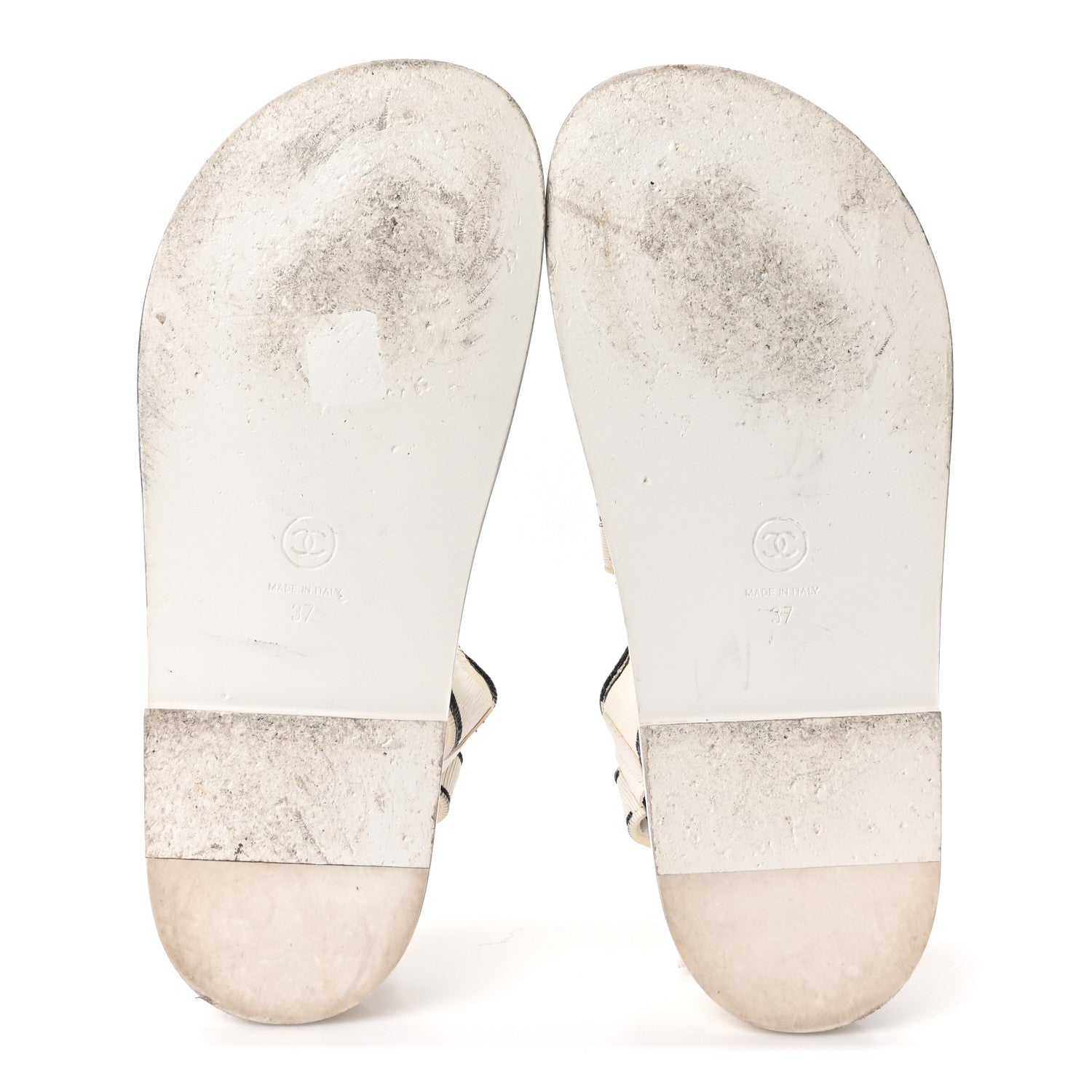 Calfskin Printed Velcro Dad Sandals 37 White Black