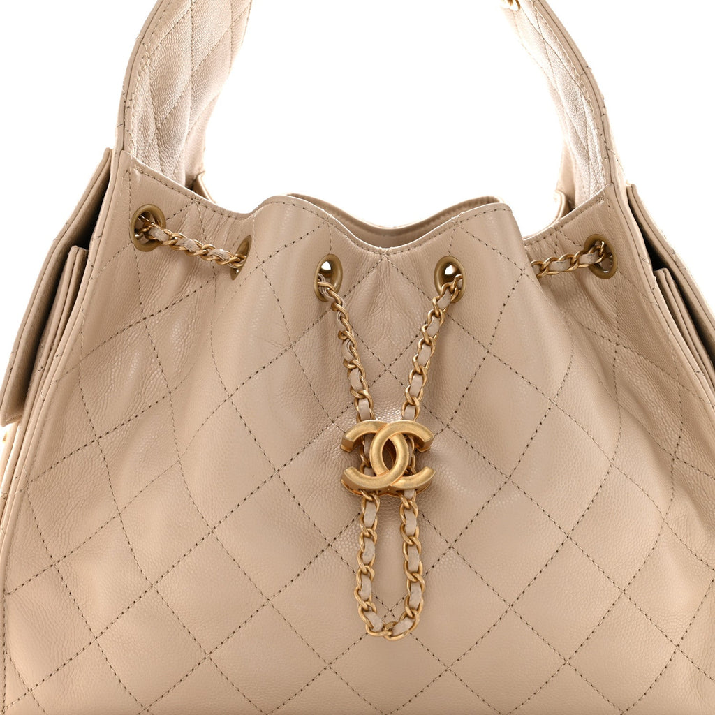Chanel Caviar Quilted Small Chanel 25 Handbag Beige