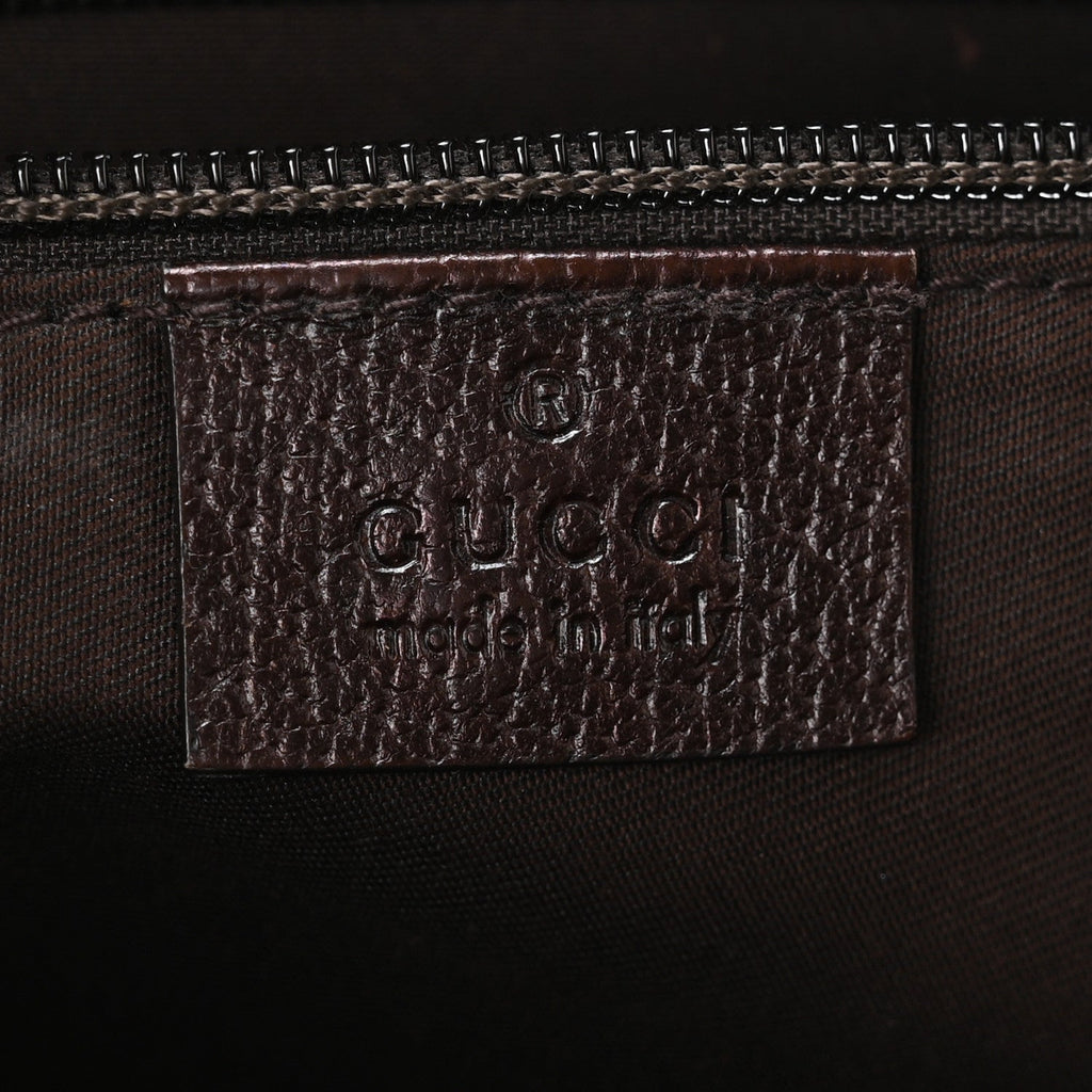 Gucci Monogram Medium Half Moon Hobo Dark Brown