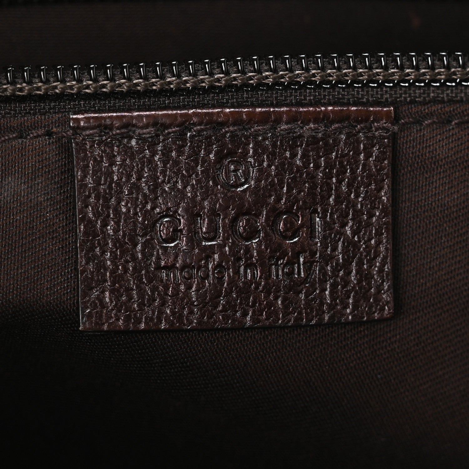 Gucci Monogram Medium Half Moon Hobo Dark Brown