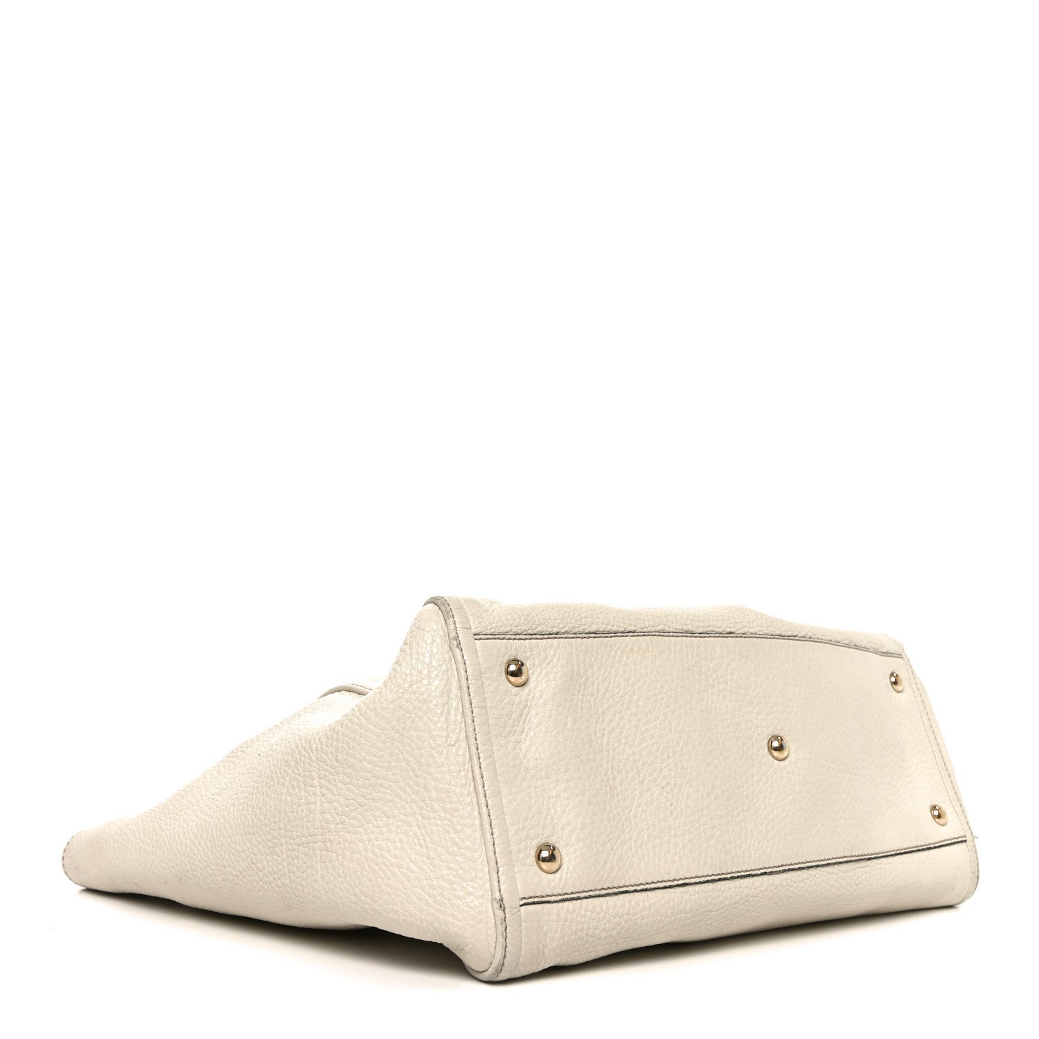 Gucci Pebbled Calfskin Medium Soho Shoulder Bag Off White