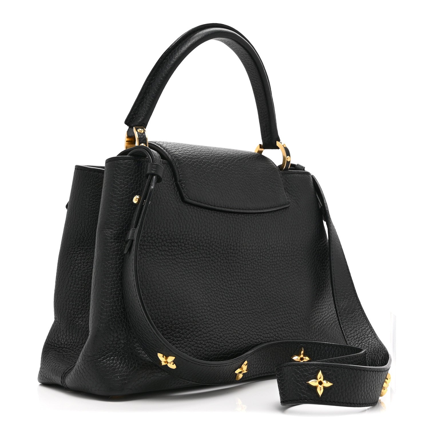 Louis Vuitton Taurillon Mechanical Flowers Smile Capucines PM Black
