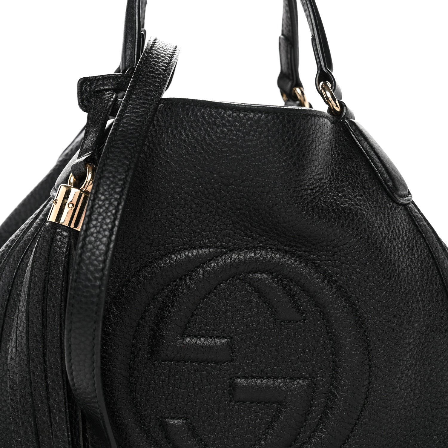 Gucci Pebbled Calfskin Small Soho Shoulder Bag Black