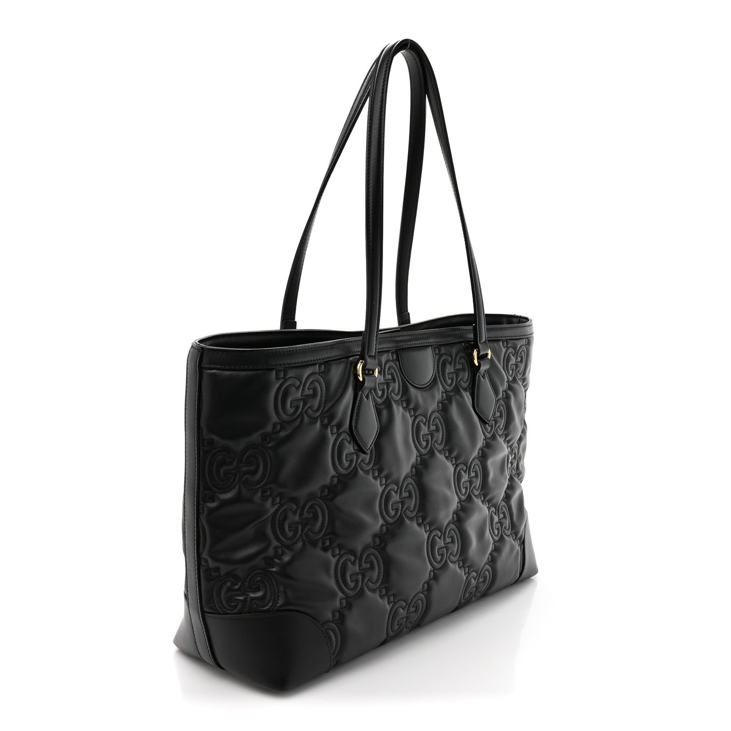 Gucci Calfskin GG Matelasse Medium Ophidia Shopping Tote Black