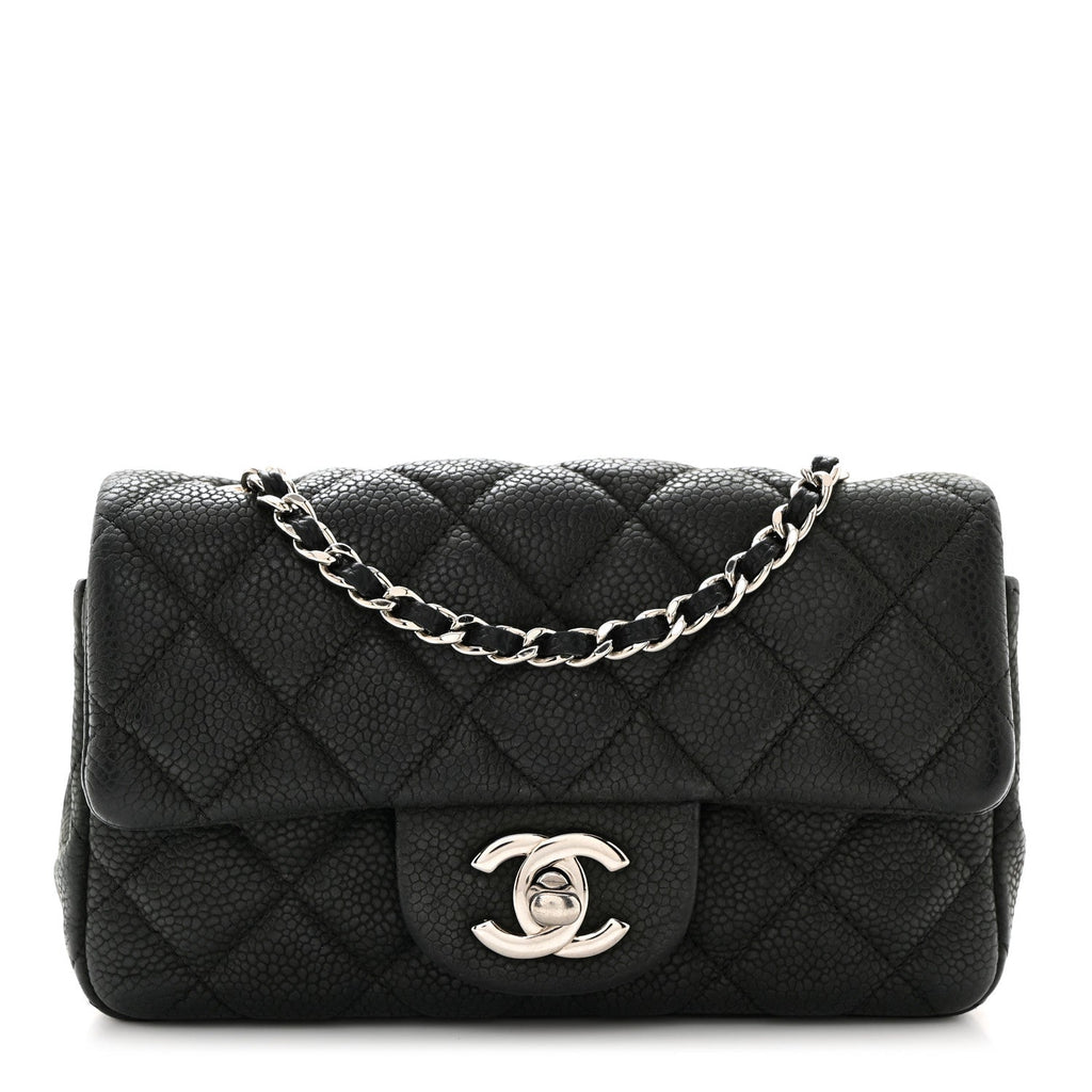 Chanel Iridescent Caviar Quilted Extra Mini Flap Black