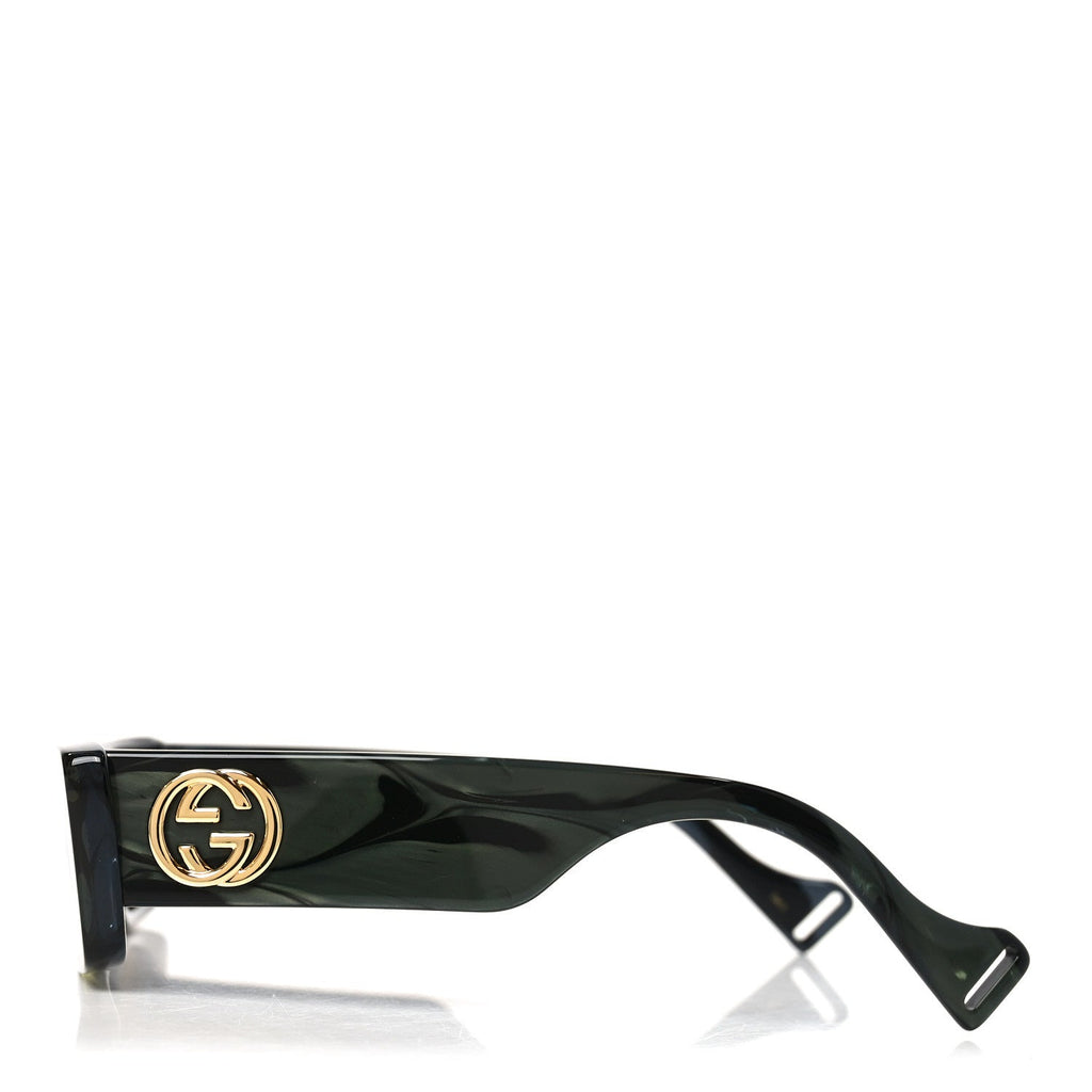 Gucci Acetate Rectangular Sunglasses GG0516S Green Bronze