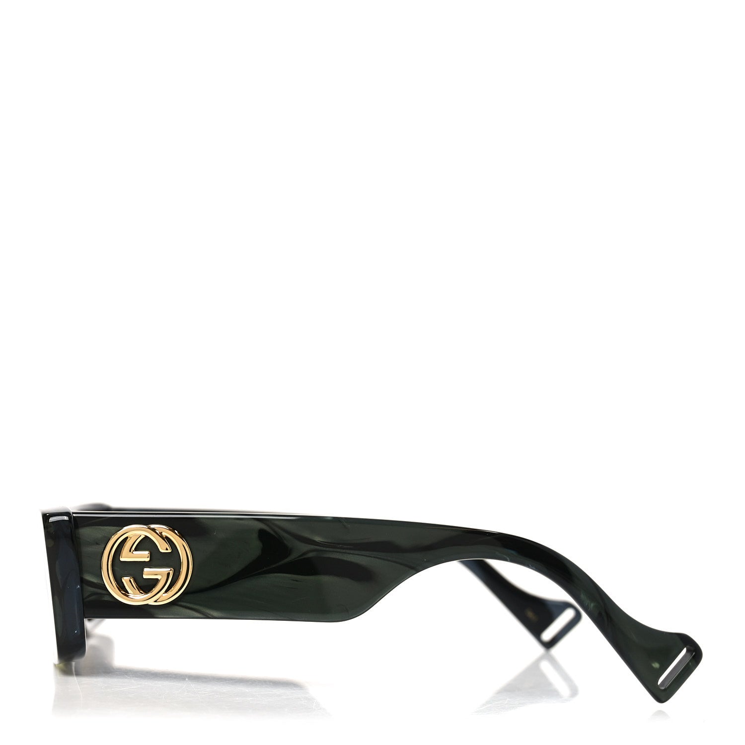 Gucci Acetate Rectangular Sunglasses GG0516S Green Bronze