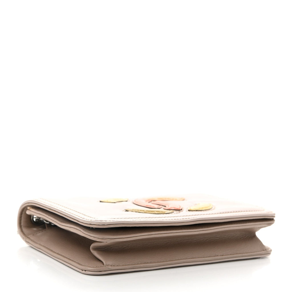 Chanel Vinyl Lipstick Wallet On Chain WOC Beige