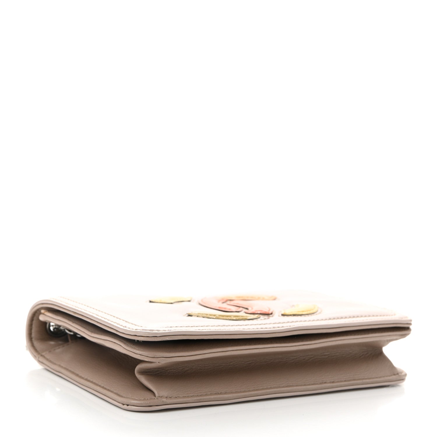 Chanel Vinyl Lipstick Wallet On Chain WOC Beige