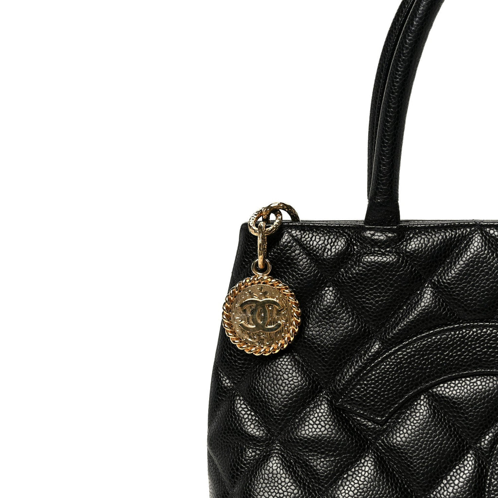 Chanel Caviar Quilted Medallion Tote Black