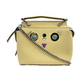 FENDI -DotCom Faces Convertible Small Yellow Satchel - Top Handle w/ Chain Strap