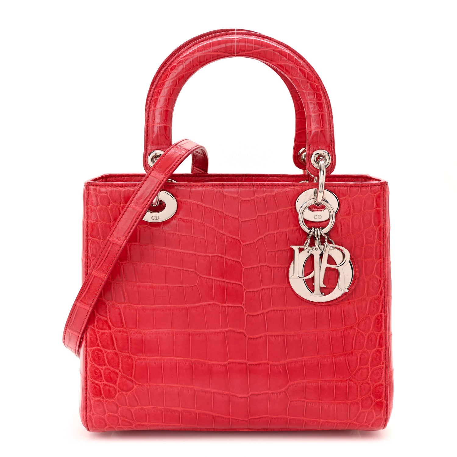 Christian Dior Alligator Medium Lady Dior Red