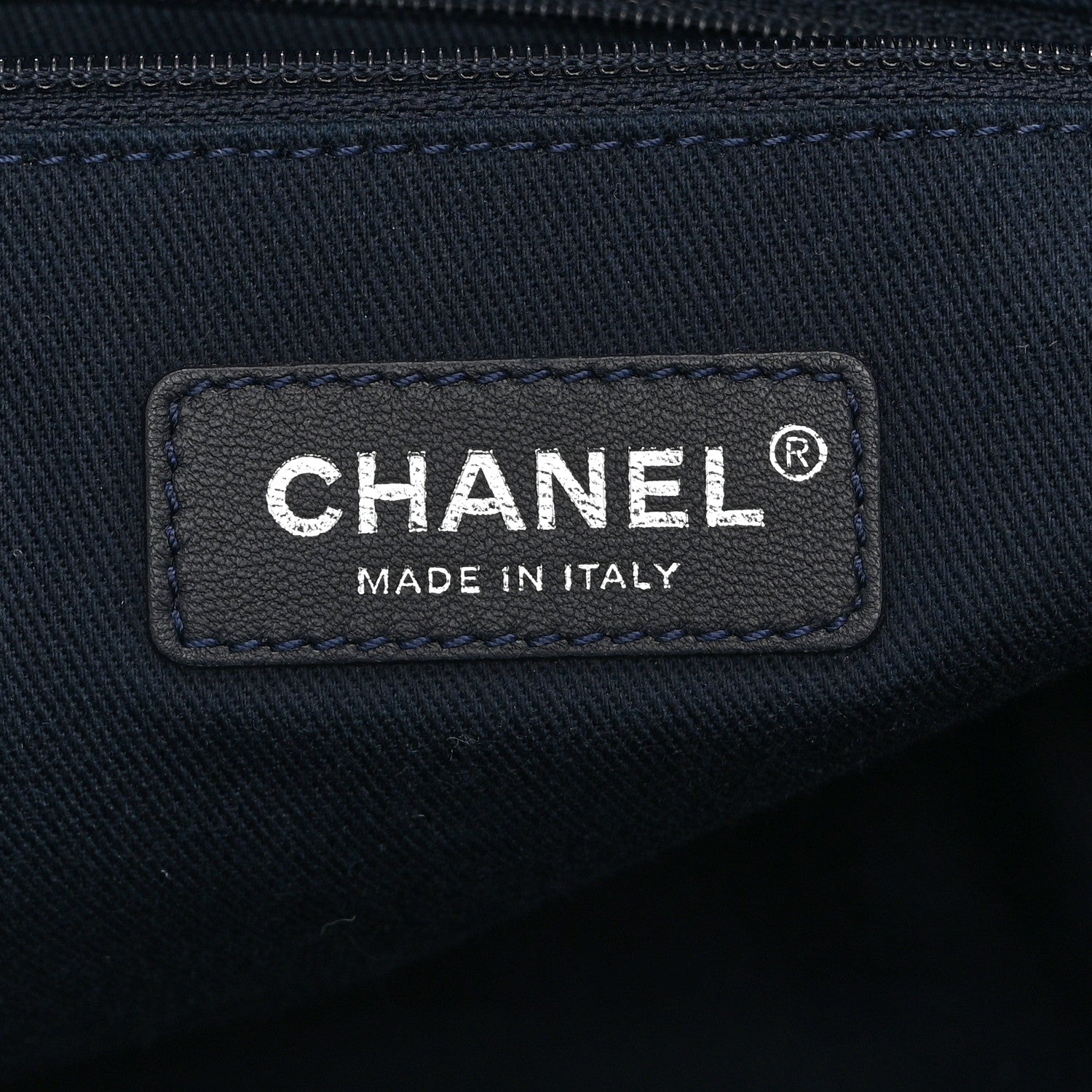 Chanel Denim Small Deauville Tote Blue Orange