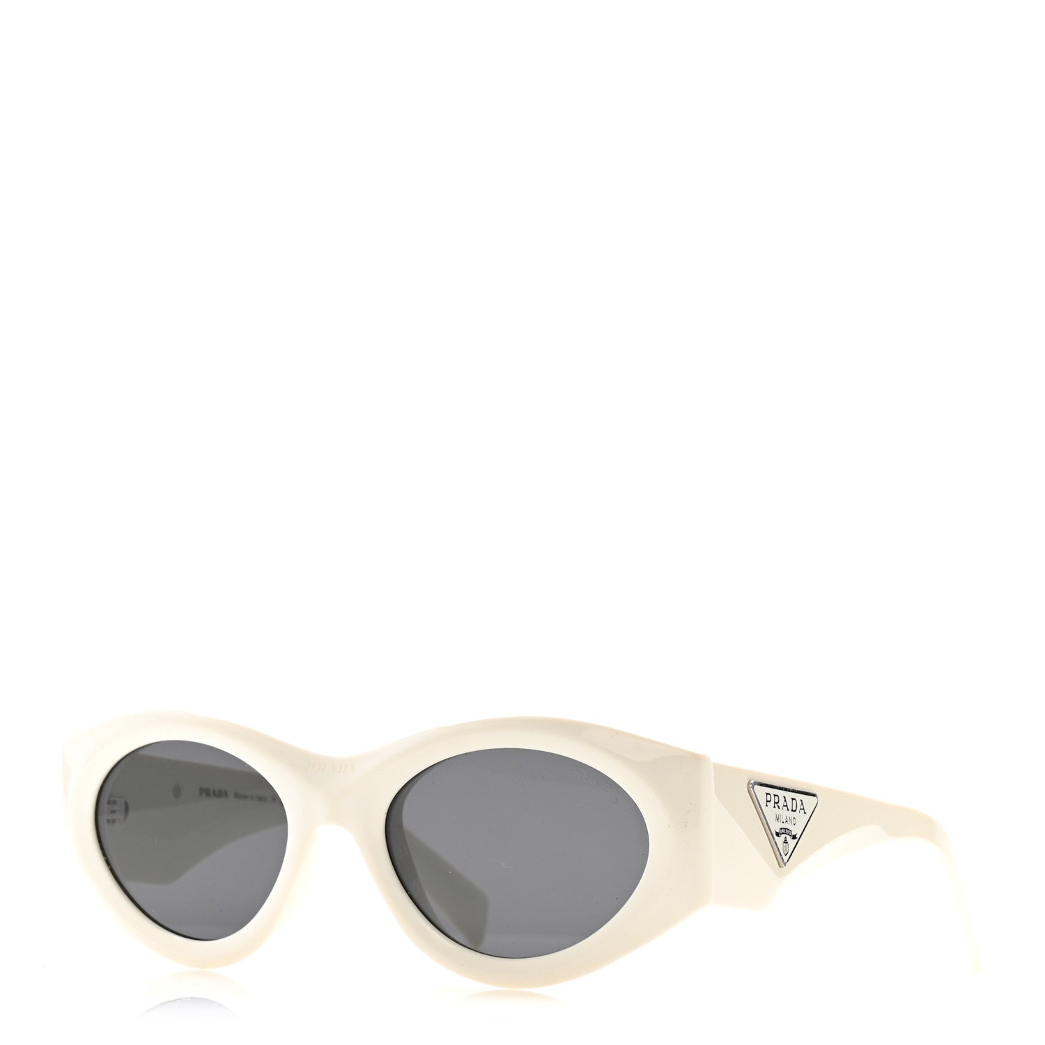 Prada Acetate Oval Symbole Sunglasses SPR 20Z White