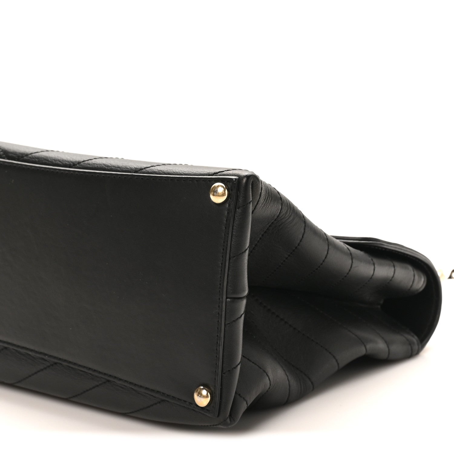 Chanel Calfskin Chevron Stitched Large Envelope Flap Black
