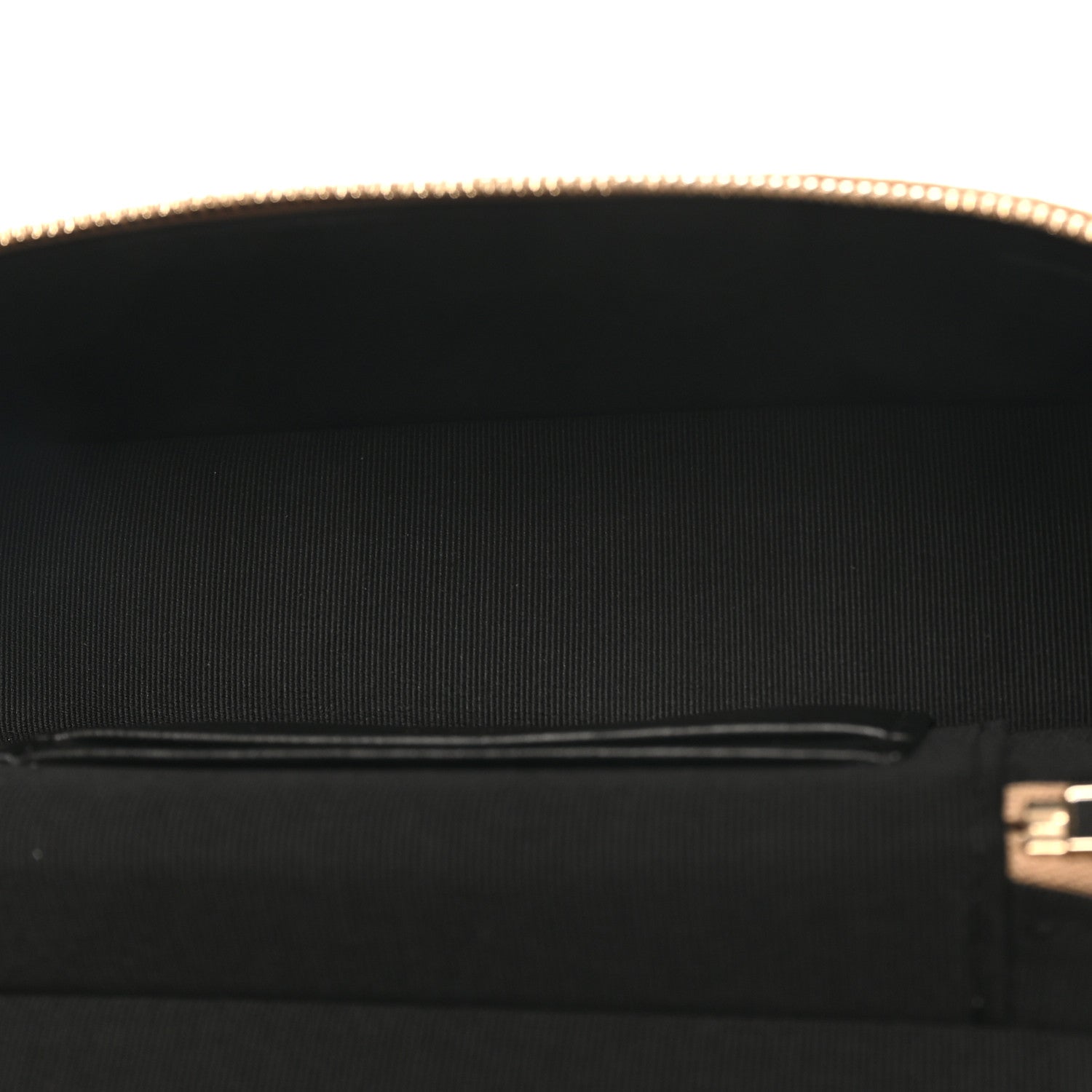 Chanel Suede Calfskin Shiny Lambskin Stitched Top Handle Slim Vanity Case With Chain Beige Black